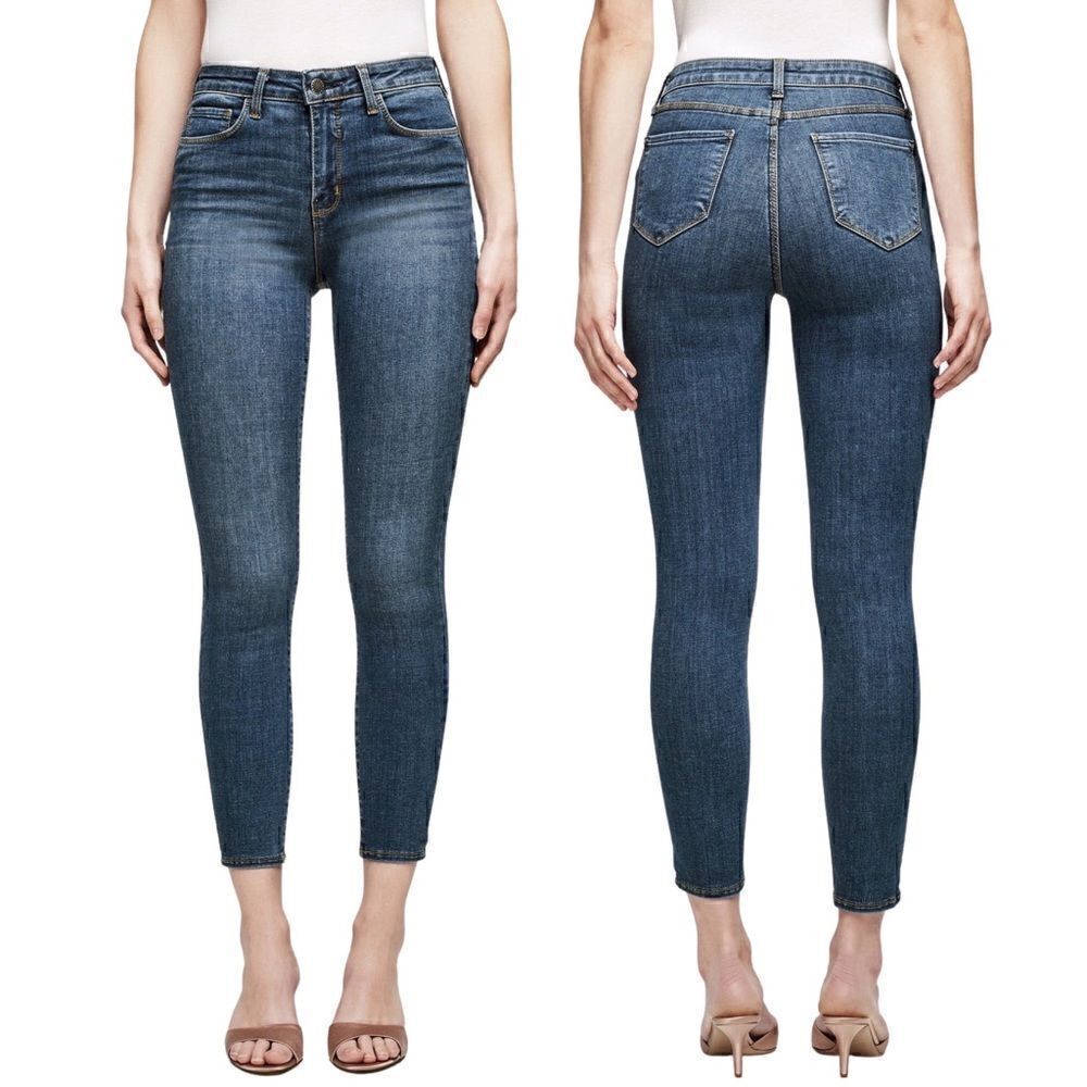 New! L’AGENCE Margot High Rise Skinny New Vintage Blue Jeans 28